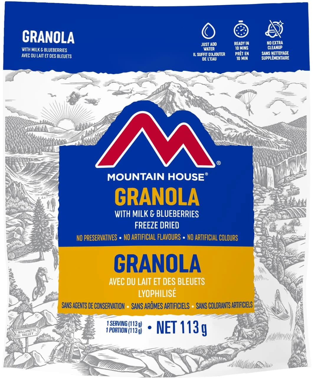 Mountain House Granola With Milk And Blueberries 1 Mountain House Granola With Milk And Blueberries