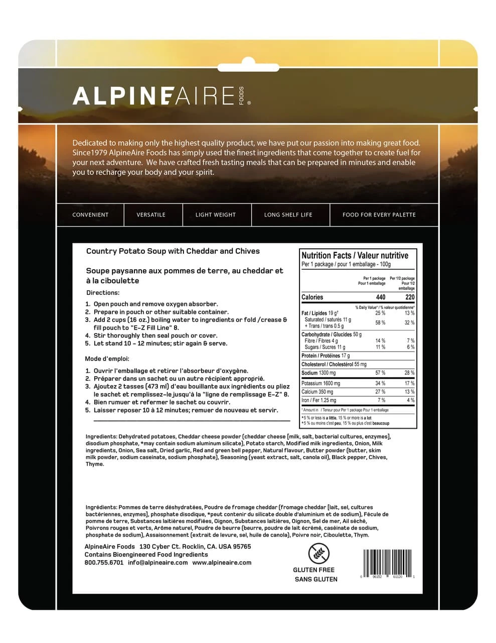 AlpineAire Country Potato Soup With Cheddar And Chives 2 AlpineAire Country Potato Soup With Cheddar And Chives - Image 2