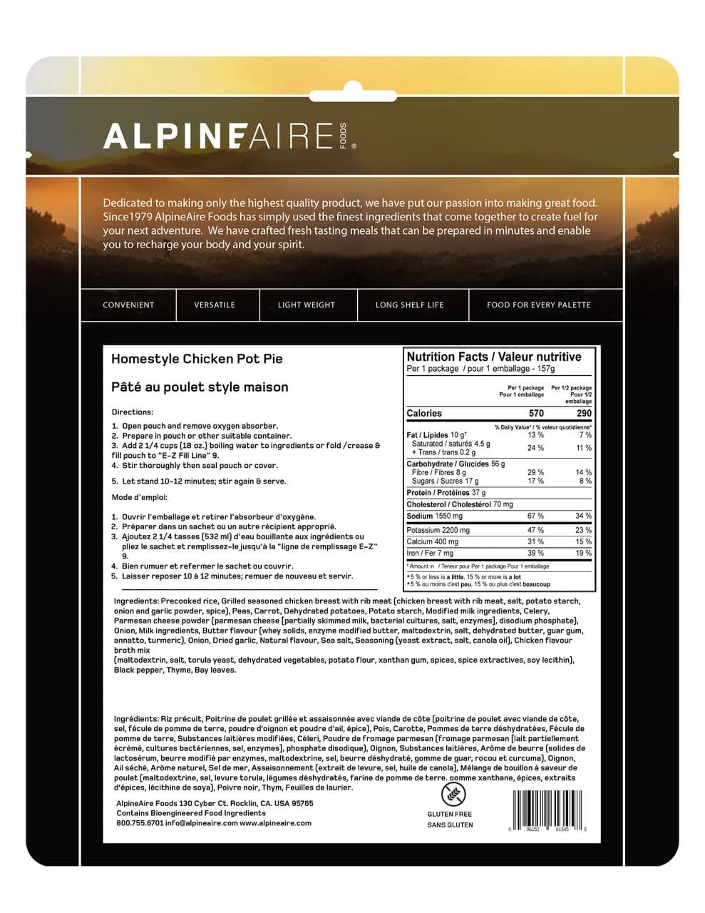 AlpineAire Homestyle Chicken Pot Pie 2 AlpineAire Homestyle Chicken Pot Pie - Image 2