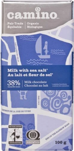 Camino Milk With Sea Salt Milk Chocolate Bar 38%